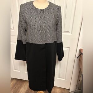 Spiegel Black and White Patterned  Lined Coat